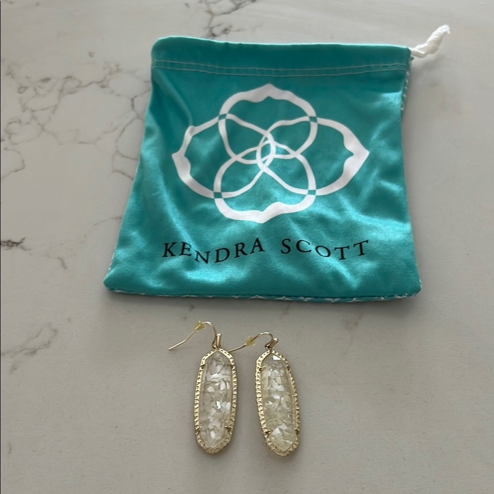 Kendra Scott Gold and Clear Dangle Earrings